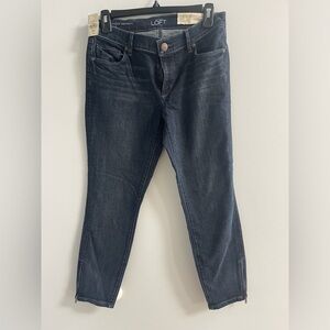 NWT 6P the Loft Modern Skinny Ankle jeans with zippers at ankle